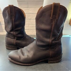 Boulet mens sz 10 brown leather cowboy boots